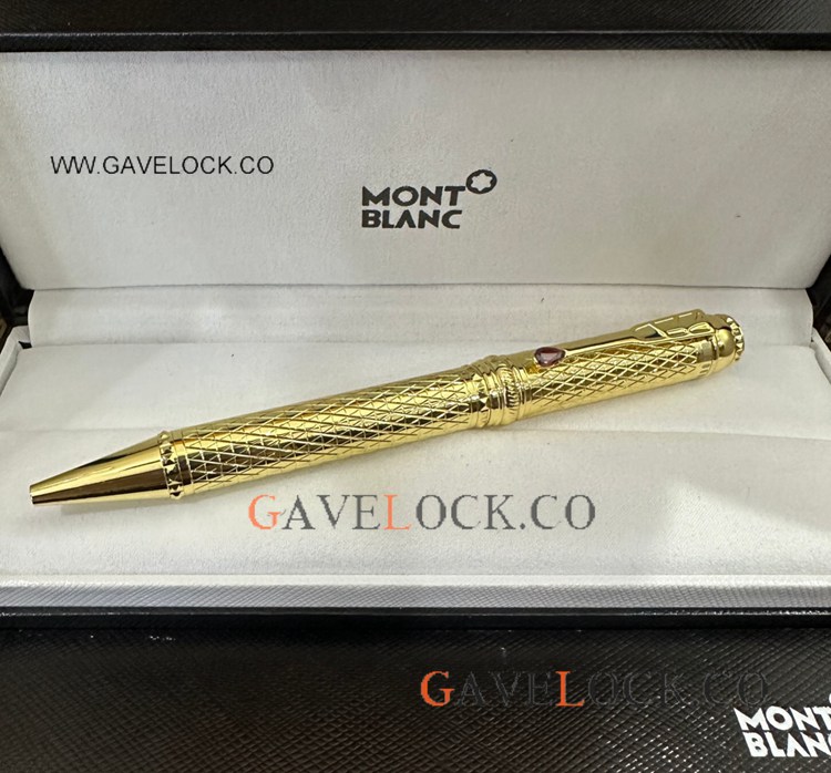 All Gold Montblanc Scipione Borghese Ballpoint w/ diamond Clip